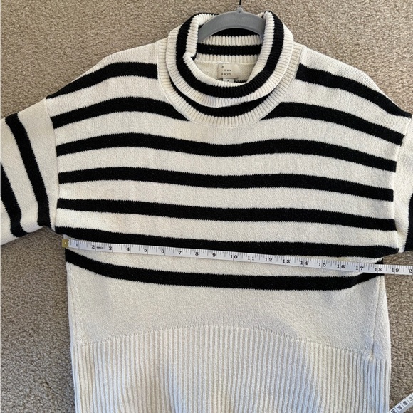 A New Day Black and White Striped Turtleneck Sweater - Picture 5 of 5